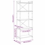 vidaXL Étagère Sonoma gris 60 x 30 x 155 cm Bois d'ingénierie
