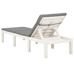 vidaXL Chaise longue avec coussin Plastique Blanc