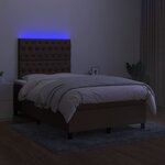 vidaXL Sommier à lattes de lit matelas et LED marron foncé 120x190 cm