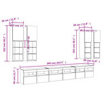 vidaXL Ensemble de meubles TV muraux 7 Pièces avec lumières LED blanc