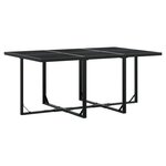 vidaXL Ensemble à manger de jardin coussins 7 Pièces noir résine tressée