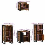 vidaXL Ensemble de mobilier de salle de bain avec étagère avec stockage avec porte 4 Pièces