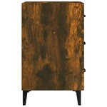 vidaXL Table de chevet chêne fumé 40x40x66 cm bois d'ingénierie