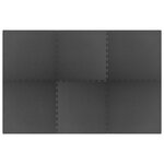 vidaXL Tapis de sol de piscine 6 Pièces Noir 2 16 ㎡ Mousse EVA