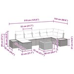 vidaXL Ensemble de canapé de jardin 8 Pièces Noir 55 x 62 x 69 cm