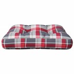 vidaXL Coussin de palette motif à carreaux rouge tissu