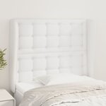 vidaXL Tête de lit avec oreilles Blanc 83x23x118/128 cm Similicuir