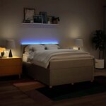 vidaXL Sommier à lattes de lit avec matelas Crème 140x190 cm Tissu