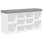 vidaXL Banc à chaussures Blanc 102x32x50 cm Bois d'ingénierie