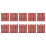 vidaXL Carreaux de terrasse 10 Pièces Rouge 30 5x30 5 cm Plastique