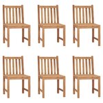 vidaXL Chaises de jardin lot de 6 avec coussins Bois de teck massif