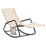 vidaXL Chaise longue acier et textilène crème