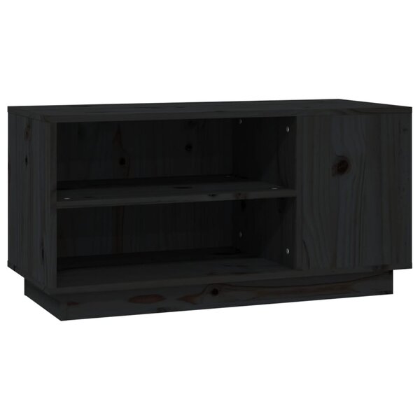 vidaXL Meuble TV Noir 80x35x40 5 cm Bois de pin massif
