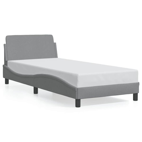 vidaXL Cadre de lit Dover gris clair 90x190 cm tissu