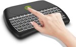 Ovegna d8 : mini clavier sans fil d8  sans fil 2.4ghz (qwerty)  rétro-éclairé (couleurs rvb)  touchpad - pour smart tv  raspberry 2/3  mini pc  htpc  console  ordinateur et android box