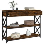 vidaXL Table console chêne fumé 100x28x75 cm bois d'ingénierie
