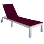 vidaXL Chaise longue avec coussin Bois d'acacia et acier galvanisé