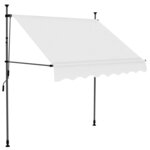 vidaXL Auvent manuel rétractable avec LED 200 cm Crème