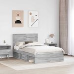 vidaXL Cadre de lit Gris Sonoma 120 x 200 cm Pin massif