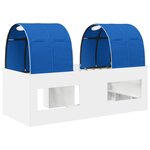 vidaXL Lit avec Tunnel 4 Pièces Blanc et bleu Bois d'ingénierie