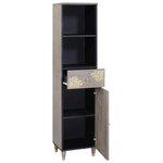 vidaXL Buffet avec tiroir Gris 38 x 33 x 160 cm Bois de mangue massif