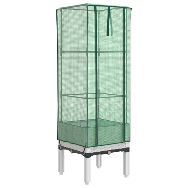 vidaXL Jardinière surélevée avec housse aspect rotin 40x40x140 cm