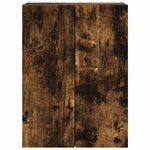 vidaXL Meuble TV mural Chêne fumé 59 5 x 31 x 80 cm Bois d'ingénierie