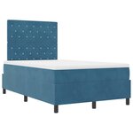 vidaXL Lit à ressorts avec matelas Bleu foncé 120 x 200 cm Velours