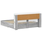 vidaXL Cadre de lit avec rangement Sonoma gris 200 x 200 cm