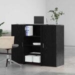 vidaXL Bureau de réception chêne noir 135x50x103 5cm bois d'ingénierie