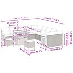 vidaXL Ensemble de canapé de jardin avec coussin 13 Pièces Noir et crème