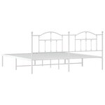 vidaXL Cadre de lit métal sans matelas et tête de lit blanc 200x200 cm