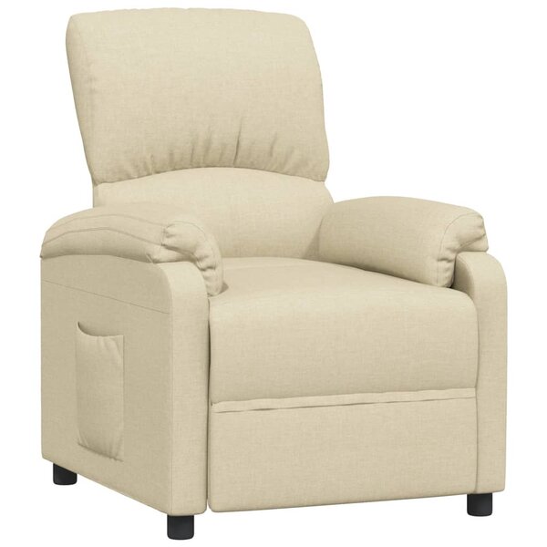 vidaXL Fauteuil inclinable Crème Tissu