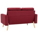vidaXL Canapé à 2 places Rouge bordeaux Tissu