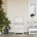 vidaXL Boîte de rangement de jardin blanc bois massif de sapin