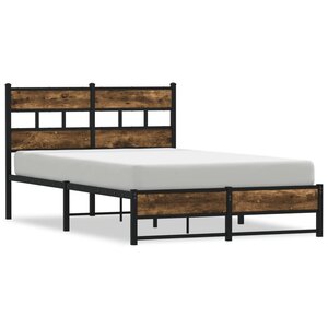 vidaXL Cadre de lit en métal sans matelas chêne fumé 120x200 cm