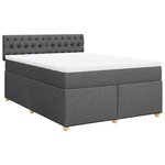 vidaXL Sommier à lattes de lit avec matelas Gris foncé 140x190cm Tissu