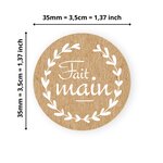 140 Etiquettes Fait main Rondes Autocollantes - Ø 35 mm - Papier Recyclé - Fait main - 4 Planches A4 de Stickers pour entrepreneurs  smallbusiness  DIY  scrapbooking.