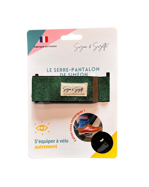 SERRE-PANTALON VÉLO RÉFLÉCHISSANT Paillettes vertes