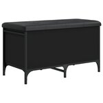 vidaXL Banc de rangement noir 82x42x45 cm bois d'ingénierie