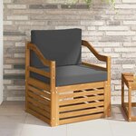 vidaXL Canapé d’extérieur Bois d'acacia massif et polyester Naturel