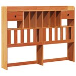 vidaXL Lit bibliothèque sans matelas cire marron 160x200 cm pin massif