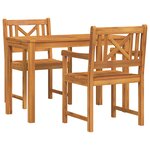 vidaXL Ensemble de salle à manger de jardin 3 Pièces Bois clair Standard