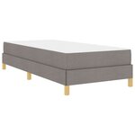 vidaXL Lit à ressorts Taupe  marron 90 x 190 cm Tissu  Bois Engineered