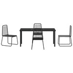 vidaXL Ensemble de salle à manger pour jardin 5 Pièces Noir