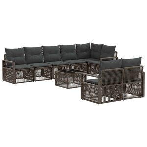 vidaXL Ensemble de canapé de jardin 9 pc Gris polyrotin