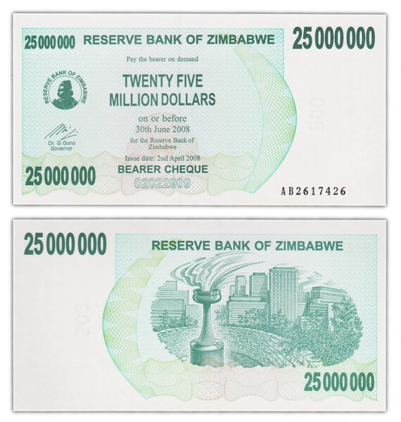 Billet de Collection 25 000 000 dollars 2008 Zimbabwe - Neuf - P56 - 25 millions