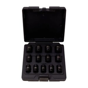 Jeu de douilles à chocs  13 pièces  12 pans  brun 1/2"