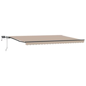 vidaXL Auvent Rétractable Beige 500 ×300 cm tissu