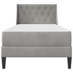 vidaXL Cadre de lit avec matelas Gris clair 80 x 200 cm Velours